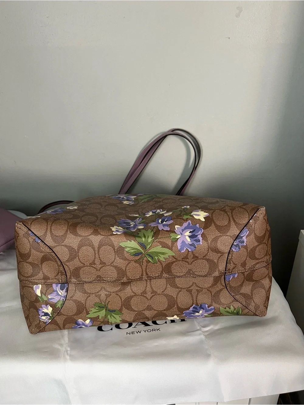 Coach Reversible City Tote in Signature Canvas with Lily Print & Pouch